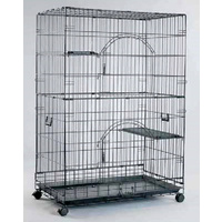 VEBO 3-Level Collapsible Cat Ferret and Small Animal Cage with Wheels