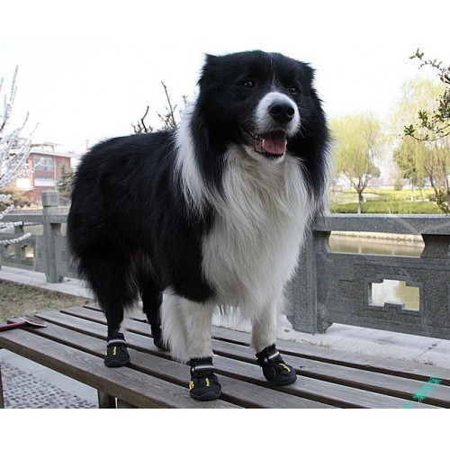 3, Black ZEKOO Dog Shoes Australia Boots Pet Antiskid Winter Warm Skidproof Grains Wear-Resisting Sneakers Paw Protectors 