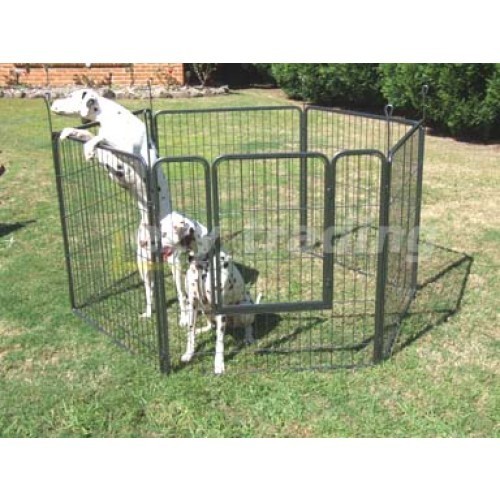 Iconic Pet Heavy Duty Metal Tube Pen Pet Dog Exercise and Training Playpen in Varying Sizes No Tools Required to Setup Portable Exercise Puppy Cage with 8 Interlocking Metal Tube Panels 
