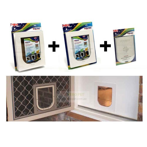 Petway Timber And Security Pet Door Combo Pack Medium