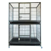 VEBO Metal Tube Dog Cage with wheels [42inch Double]