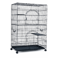 VEBO 3-Level Collapsible Cat Ferret and Small Animal Cage with Wheels