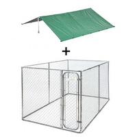 VEBO Large 4m Chain link DIY Outdoor Dog Run Kit with Rain Cover
