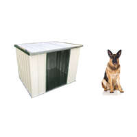 VEBO Outdoor Flat Roof Metal Dog Kennel House (Large)