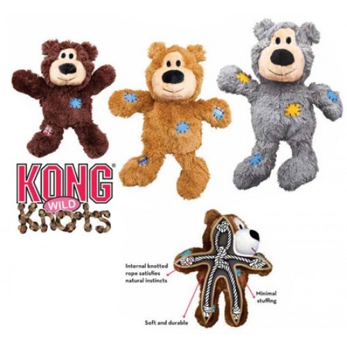 Kong Wild Knots Heavy Duty Plush Dog Toy (Small | Brown)