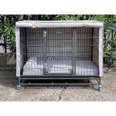 Water Resistent Canvas Cover for VEBO Stackable Cages Taupe [Size: Large]