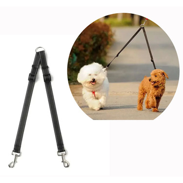 Vebo 2 Way Coupler Leash Attachment for Walking 2 Dogs