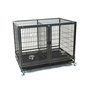 VEBO Metal Tube Stackable Twin Dog Cage [Size: Small / Medium]