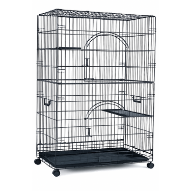 VEBO 3-Level Collapsible Cat Ferret and Small Animal Cage with Wheels