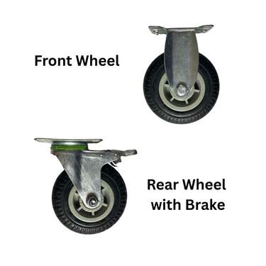 Replacement 5" Rubber Wheels for Vebo Show Trolleys [ Wheel Type: Front]