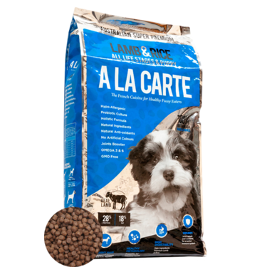 A La Carte Lamb & Rice Puppy & Adult Premium Dry Dog Food [Size: 18Kg]
