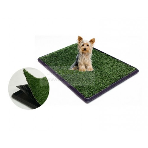 VEBO 75x50cm Synthetic Grass Dog Potty Toilet Tray
