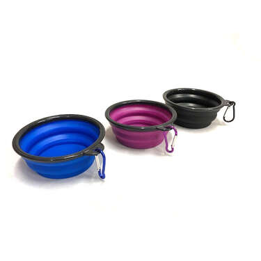 VEBO Folding Silicone Travel Water Bowls (2 Pack) [Colour: Black]