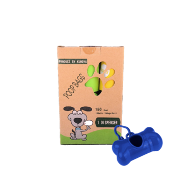 Pack of 150 Dog Poo Waste Cleanup Bags with Key Ring Dispenser