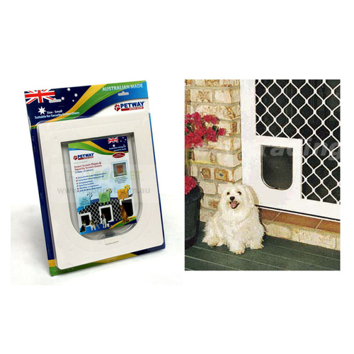 PETWAY Access Door for Security Doors and Insect Screens (Small | Black)