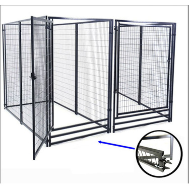 VEBO Deluxe Outdoor Welded Panel Dog Kennel Run Kit (Double Door) [Size: 10 panel kit]
