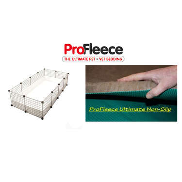 ProFleece 1600gsm Dry Bed (Rubber Backing) for Guinea Pig Cages [Size: 35cm x 35cm] [Colour: Grey]