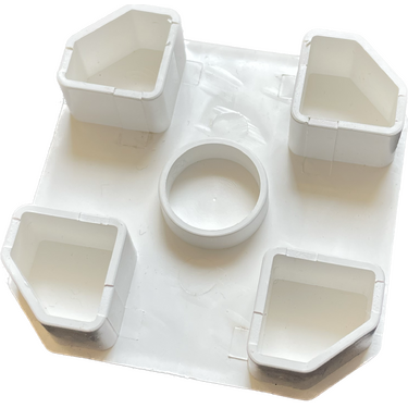 Square Cover on Base of Vertical Post